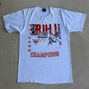 Vintage Chicago Bulls 90-91 Champions NBA Basketball Gray Shirt Size Medium